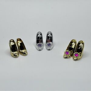 3 pair vintage metallic Barbie shoes. 1990’s-2000’s